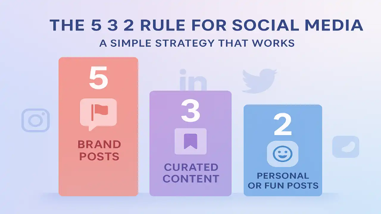 The 5 3 2 rule helps you balance content types and build genuine connections on social media.