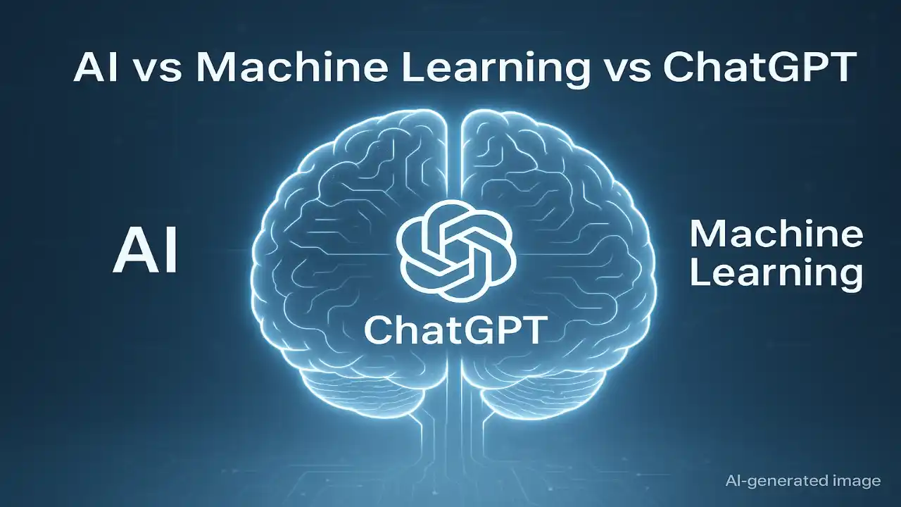 AI vs Machine Learning vs ChatGPT – Explained in Simple Words