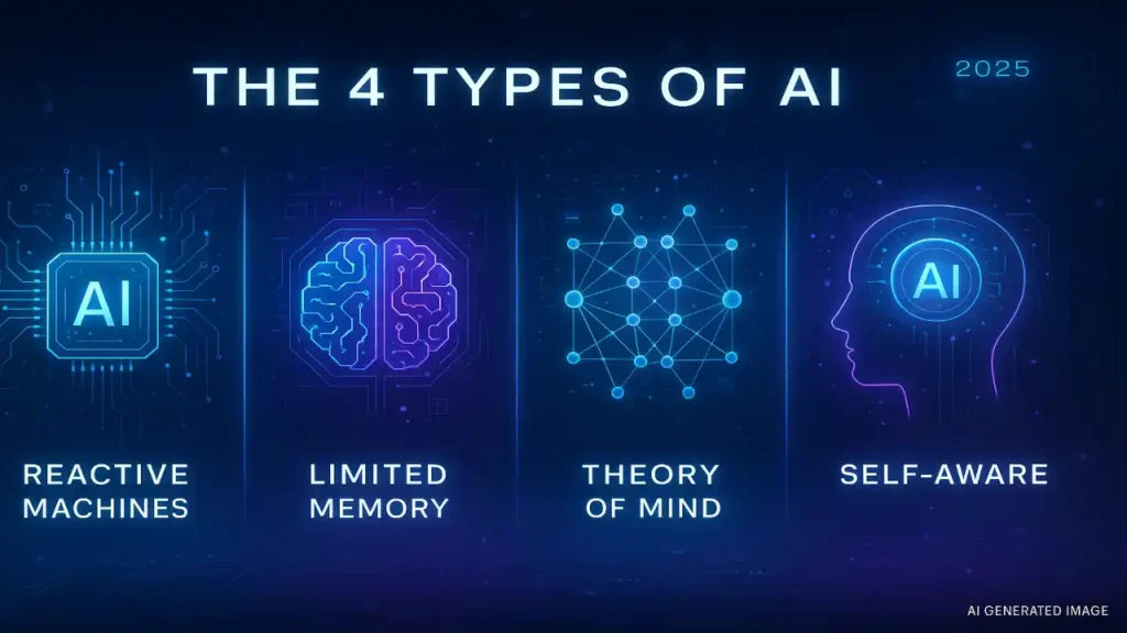 What are the 4 types of AI technology?