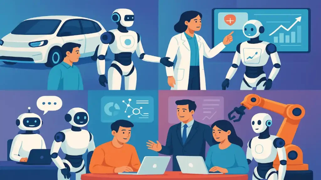 Can AI replace humans in future – humans and AI collaborating across 7 industries with automation and AI technology in workplace