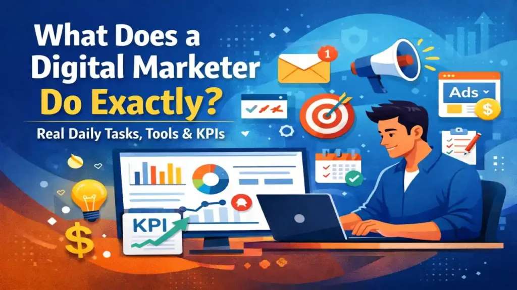 digital marketing daily tasks tools and performance tracking explained visually