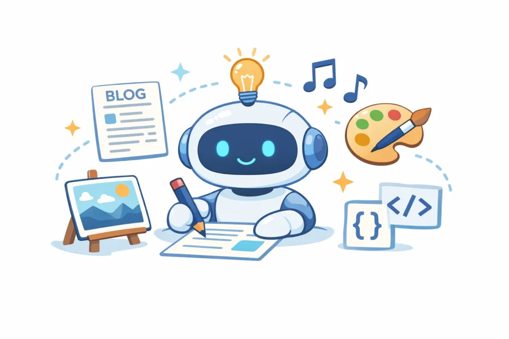 Examples of generative AI such as content and image generation