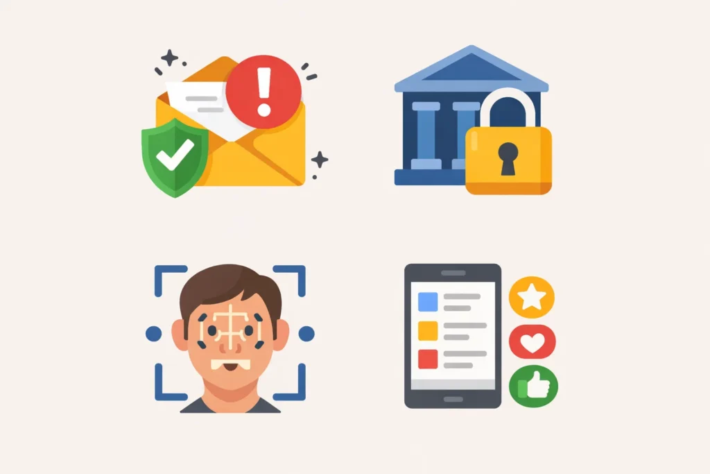 Examples of traditional AI like spam filtering and fraud detection